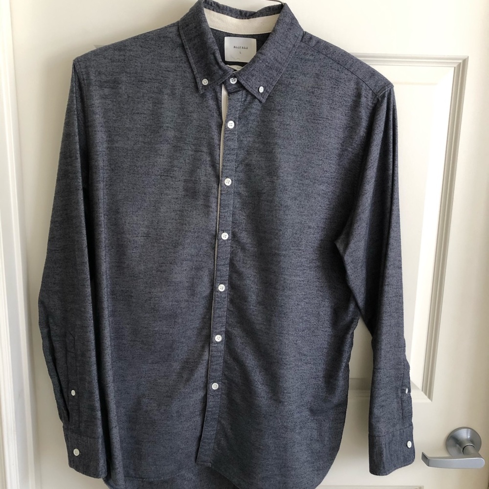 Billy Reid Button Down Shirt Blue Grey
